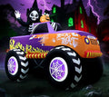 8FT Halloween Inflatable Monster Skeleton Truck with Built-in LEDs - Outdoor Decor - Halloween Truck Variation