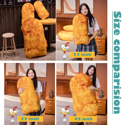 Simulation Chicken Plush Pillow 23 Inch Cute Food Stuffed Toy for Kids & Adults