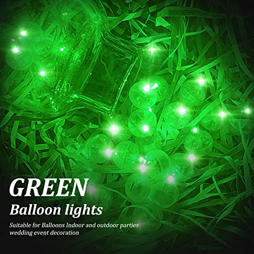 Green Balloon Light Set - 50 PCS Mini LED Lanterns with Loop - Flash Variant