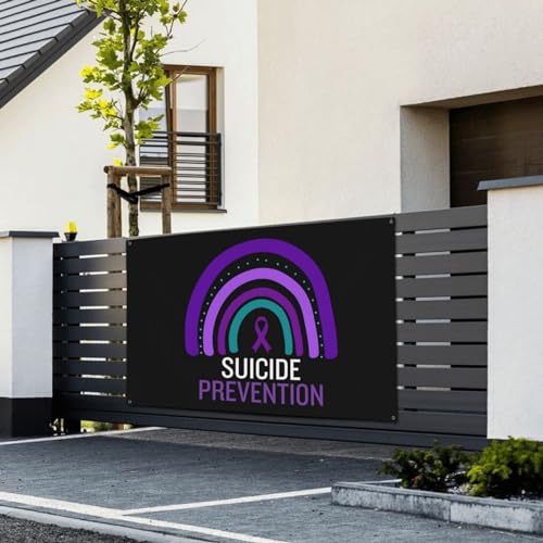 Suicide Prevention Awareness Banner - White - 47x71in Holiday Decor