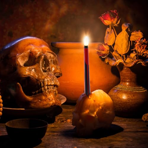 Halloween Black Bloody Flameless Taper Candles Set - 11 Inch, 6 Pack