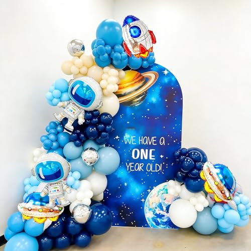Space Theme Balloon Set 6pcs Rocket Astronaut UFO Foil Party Decorations