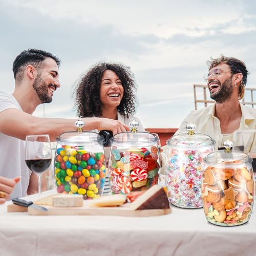 Plastic Candy Jars with Lids - 6 Pack, 42 oz Classic Halloween Style