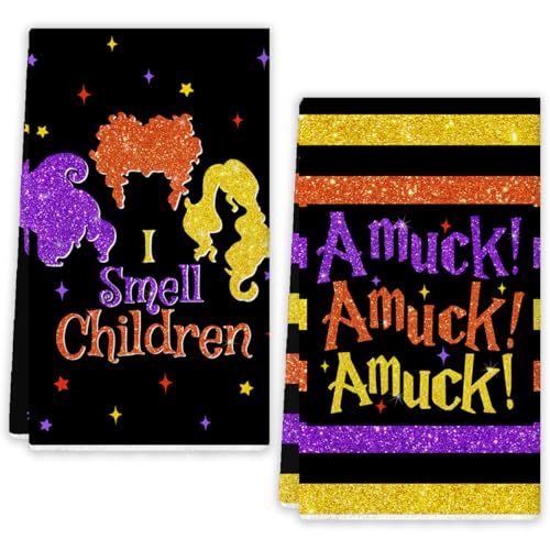 Halloween Kitchen Towels 18x26 Inch Hocus Pocus Home Party Decor
