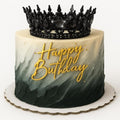 Black Queen Crown Cake Topper for Women - Gothic Party Decoration, 8 Pcs