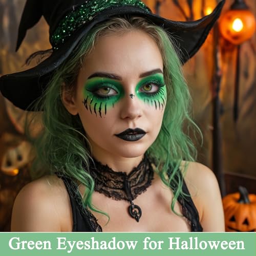 Green Eyeshadow Stick for St Patrick's Day - Metallic Glitter Eye & Face Makeup - 2 Pack - Forest Green, Bright Shimmer, Multi-Use