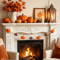 Fall Pumpkin Garland with Maple Leaves & Wood Beads - 6.8 ft Autumn Decor - Pumpkin Variation