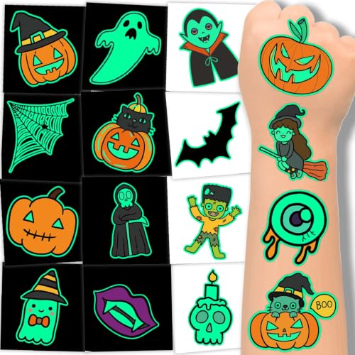 Winthrop 120 Pcs Glow in the Dark Halloween Temporary Tattoos - Halloween Variation