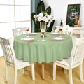 Sage Green Waterproof Round Tablecloth 90 Inch - Washable & Stain-Resistant
