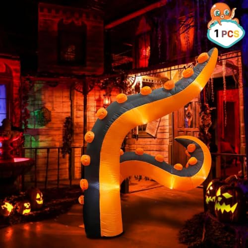 7 ft Inflatable Halloween Octopus Tentacle with LED Light - Indoor & Outdoor Decor