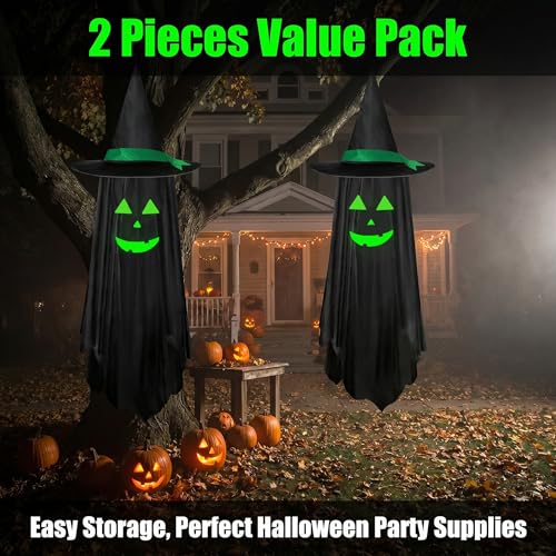 Ghost Halloween Hanging Decorations Set - Glowing Spooky Ghosts for Garden Porch Yard