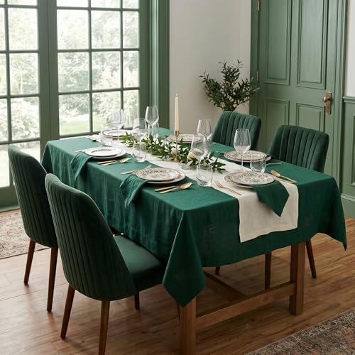 Long Ivory Linen Table Runner 14x144 Inches - Handmade European Flax