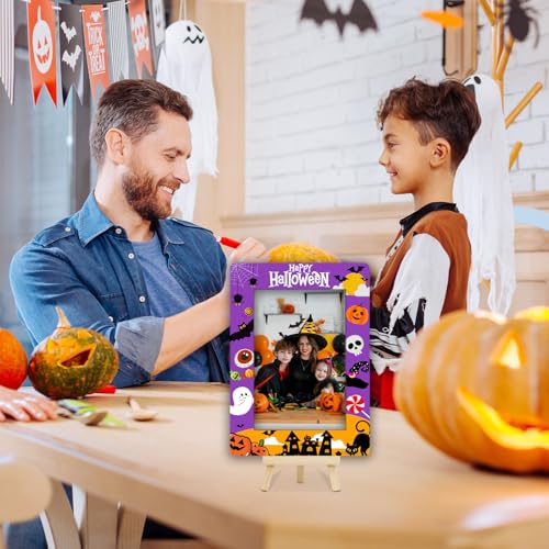 Halloween Picture Frame 4x6 Spooky Ghost Pumpkin Gift - Halloween 7 Variation