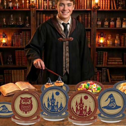 Retro Witch Party Paper Plates 60 Pack Halloween Decorations Kids Adults