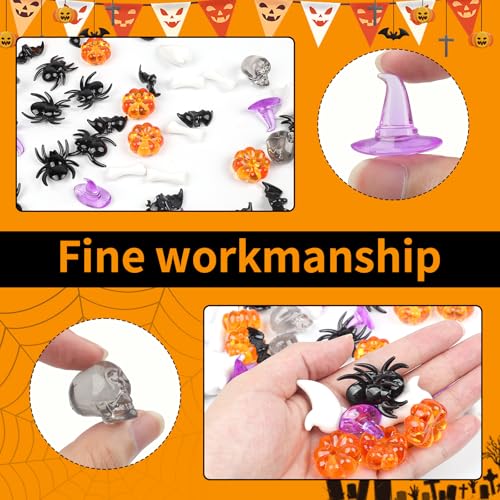 Halloween Acrylic Vase Fillers Set - Mini Pumpkins, Ghosts, Spiders & Bats