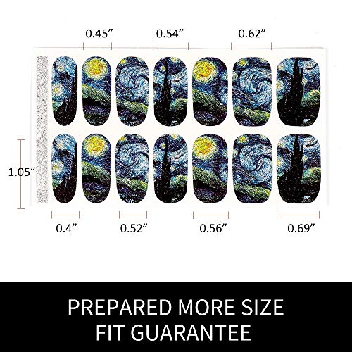 Starry Night Nail Stickers - 28 Nail Wraps & Nail Art Accessories