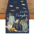 Blue 13x90 Inch Fall Table Runner - Durable Polyester Home Decor