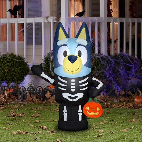 3.5 Ft Lighted Skeleton Inflatable Yard Decoration for Halloween Outdoor Decor