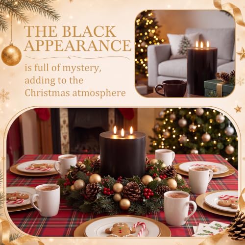 Retisee Black Extra Large Flameless Candle 6" x 8" with Remote - Classic