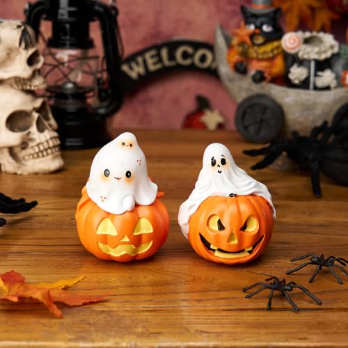 Halloween Ghost Decor Set - Cute & Spooky Ghost Figures for Indoor Outdoor Halloween Yard Pumpkin Patch - Spooky Ghost Variation
