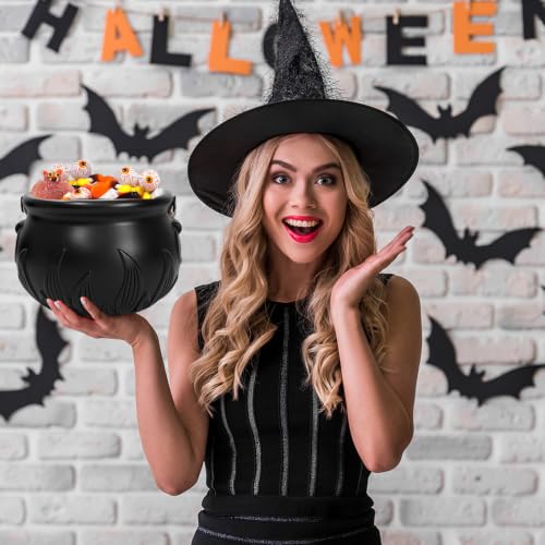 Halloween Cauldron Candy Bowl Set - 10 Plastic Decorative Buckets for Parties