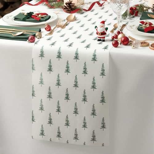 Christmas Tree Fleece Table Runner 12 Inch x 27 Yards Holiday Decor