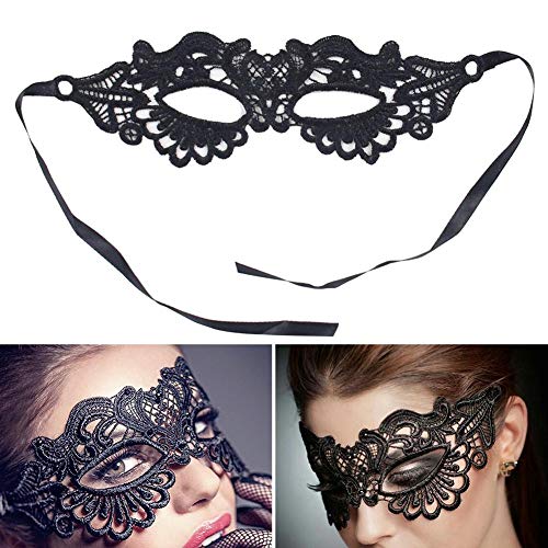 Black Lace Eye Mask for Women Masquerade Halloween Party Accessories - Set of 4