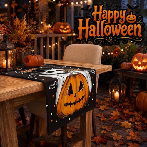 Halloween Boo Table Runner for Home Party Decor - Spooky Halloween Table Decor