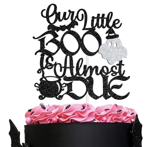 Halloween Baby Shower Cake Topper Ghost Bat Spider Glitter Decoration