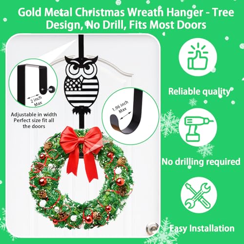 15-Inch Metal Halloween Wreath Hanger for Front Door - Heavy Duty Support