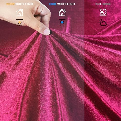 Burgundy Velvet Tablecloth 60x102 Inch Rectangular - Elegant Soft Linen for Events