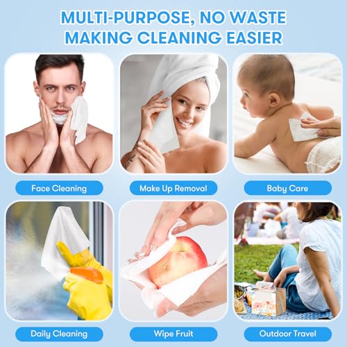 Disposable Face Towels - Soft, Thick, Lint-Free Biodegradable Makeup Remover Wipes, 25 Count