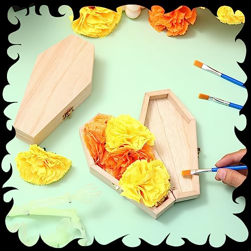 Halloween Coffin Box Set - 20 Wooden Coffin Storage & Decoration Boxes