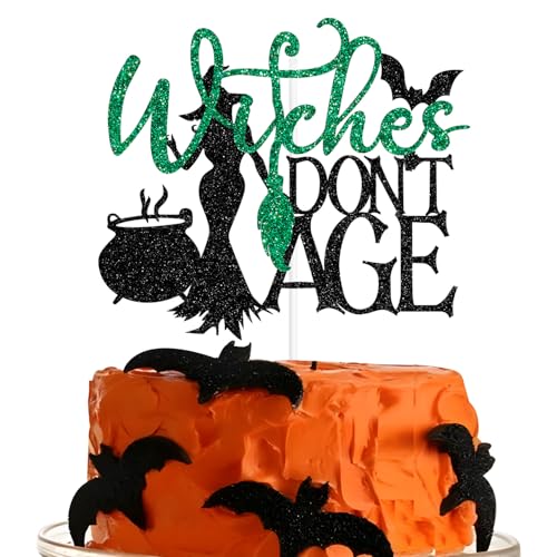 Witches Don't Age Cake Topper Halloween Witch Birthday Decoration