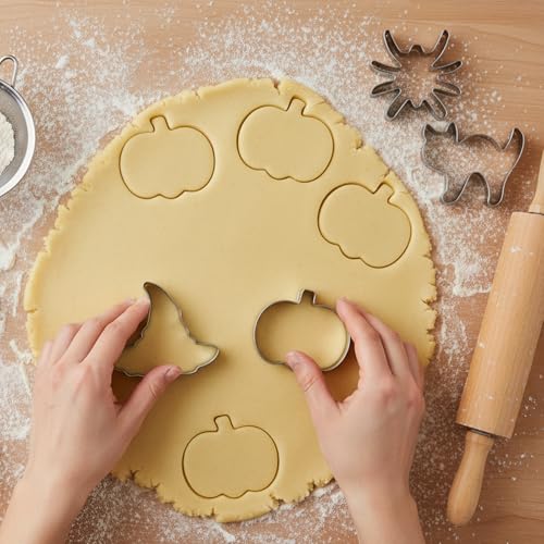 Confettiville Halloween Cookie Cutters 12-Piece Set - Ghost, Bat, Spider, Pumpkin & More