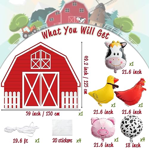 Farm Theme Trunk or Treat Decoration Set with Animal Balloons & Banner