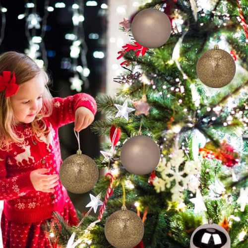 Large Shatterproof Bronze Christmas Balls - 3.94 Inch, 6 Pack Holiday Ornaments