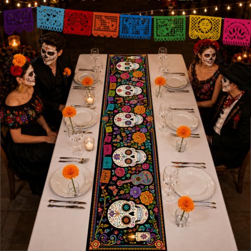 Day of the Dead Decorations Set with Marigolds Banner & Table Runner