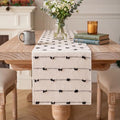 Black Boho Rustic Cotton Woven Table Runner 12x36 Inch for Dining & Holiday Decor