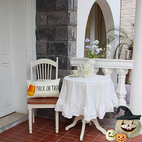 Halloween Candy Corn Throw Pillow Cover, 12x20 Inch Trick or Treat Home Decor