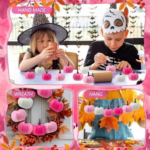 Pink Series Mini Foam Pumpkin Ornaments - Fall Decor, 48 Pieces