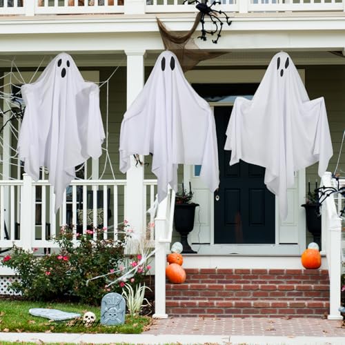 Halloween Hanging Ghost Decorations - 6 Pack, 27.6 Inch Outdoor Spooky Yard Decor