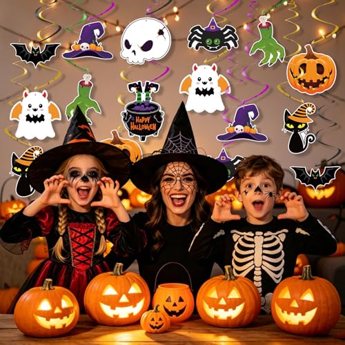 Halloween Hanging Swirl Decorations Set - 24pcs Ceiling Party Decor - Variation of THIS listing