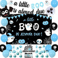 Halloween Baby Shower Decorations for Boys Blue and Black Party Supplies