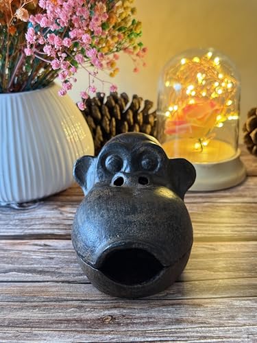 Large Cast Iron Monkey Ashtray & Incense Burner for Outdoor Patio Home Decor