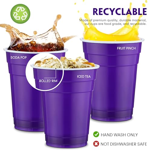 Purple Disposable Plastic Cups 16 oz Pack of 200 - Party & Event Drinkware