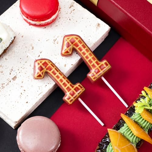 Number 11 Birthday Candle - Waffle Pattern Cake Topper - Spooky Theme