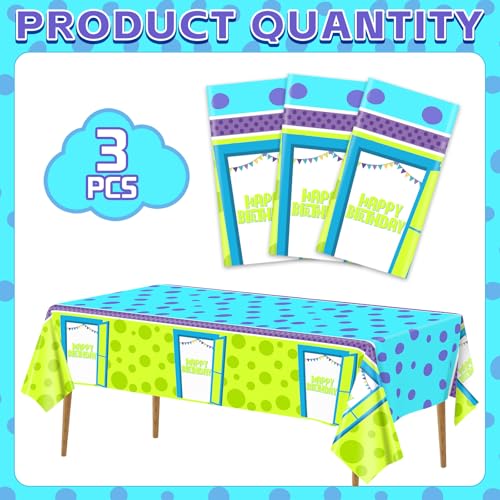Monster Tablecloths Set - Plastic Party Covers for Birthday & Halloween