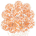 Orange Confetti Balloons 50 Pcs - 12 Inch Latex Party Decorations