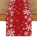 Snowflake Winter Table Runner 13x72 Inch Home Decor - Red Variation
